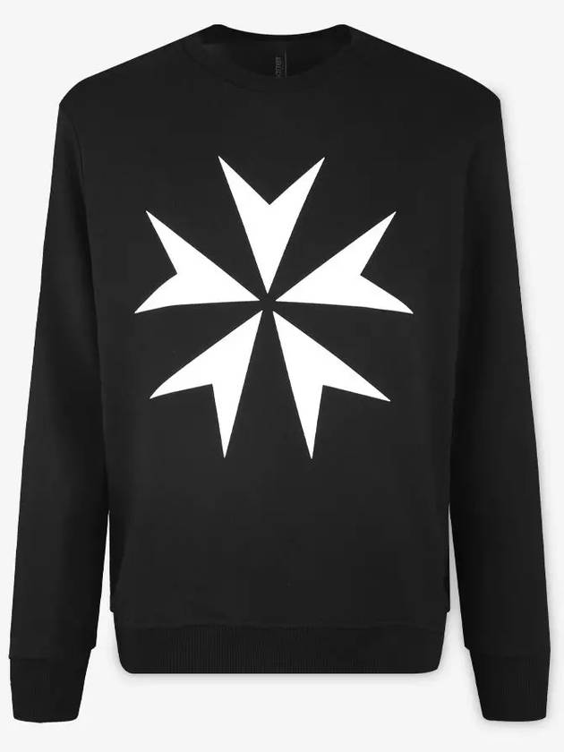 Men's Maltese Cross Printed Sweatshirt Black - NEIL BARRETT - BALAAN 3