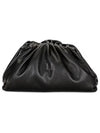 Dumpling Small Leather Clutch Bag Black - BOTTEGA VENETA - BALAAN 2