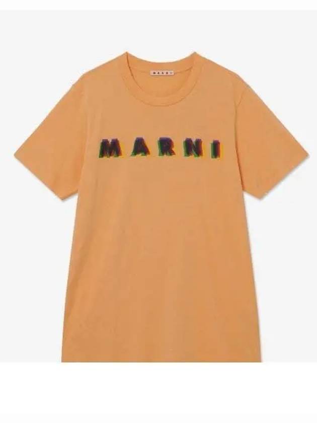 3D Logo Print Cotton Short Sleeve T-Shirt Tangerine - MARNI - BALAAN 2