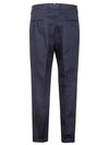 Linen tapered straight pants navy - INCOTEX - BALAAN 4