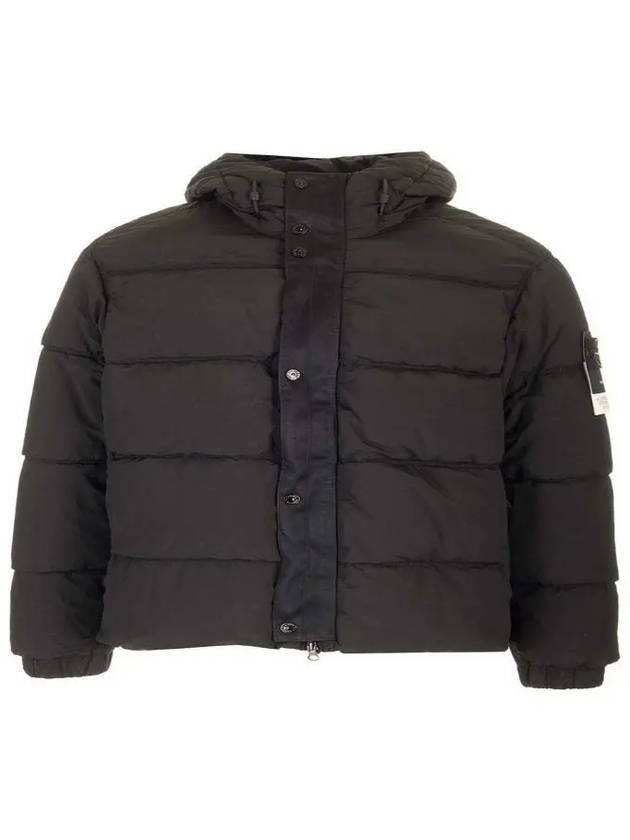 Anti drop hooded down jacket black 41419 V0029 - STONE ISLAND - BALAAN 1