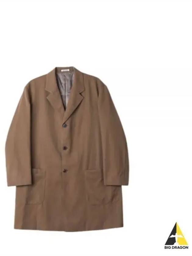 LIGHT WOOL MAX GABARDINE COAT A23SC01MG DARK BROWN - AURALEE - BALAAN 1