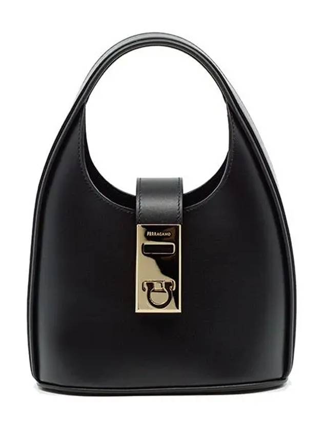 Women's Gancini Buckle Mini Hobo Shoulder Bag Black - SALVATORE FERRAGAMO - BALAAN 2