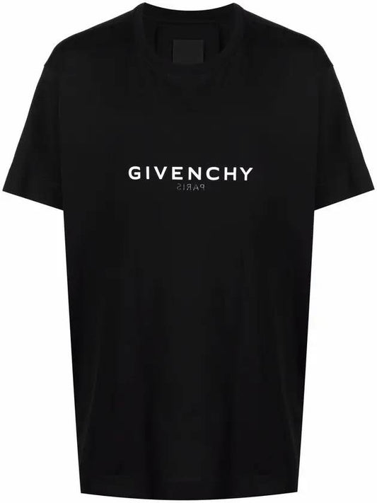 Reverse Logo Short Sleeve T-Shirt Black - GIVENCHY - BALAAN 1