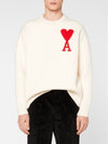Big Heart Logo Knit Top White - AMI - BALAAN 4