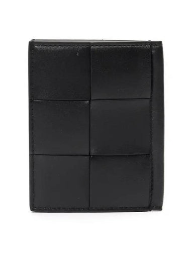 Cassette Slim Flap Card Wallet Black - BOTTEGA VENETA - BALAAN 1