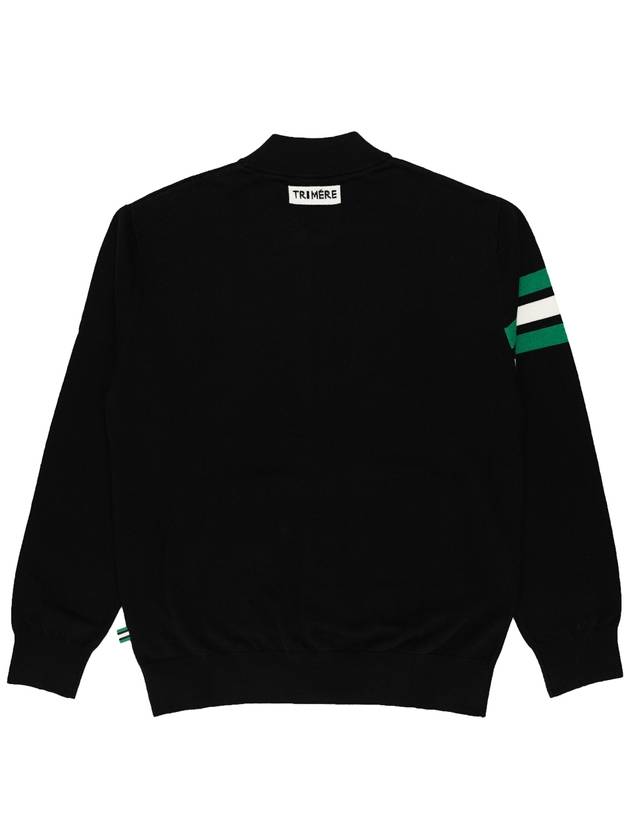 Signature line cashmere knit zipup UNISEX BLACK TMFCN60409 - TRIMERE - BALAAN 3