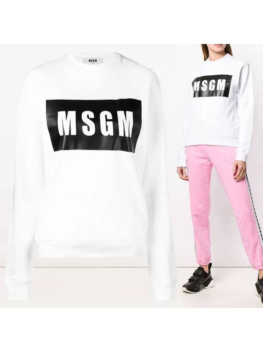 Box Logo Print Sweatshirt White - MSGM - BALAAN 2