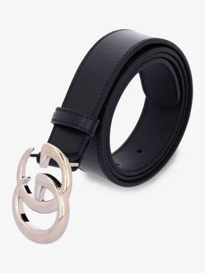 GG Marmont Thin Leather Belt Black - GUCCI - BALAAN 2