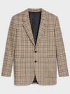 Check Cashmere Wool Blazer Jacket Brown - CELINE - BALAAN 1