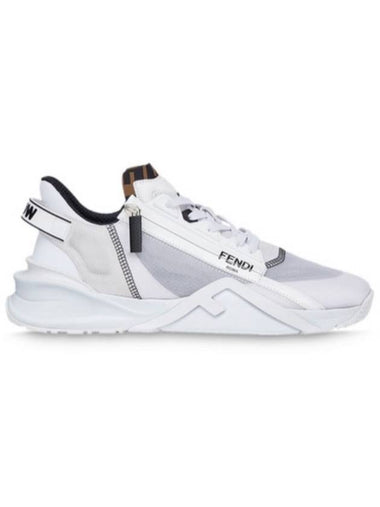 7 Fendi Men s Flow Nylon Low Top Sneakers White - FENDI - BALAAN 1