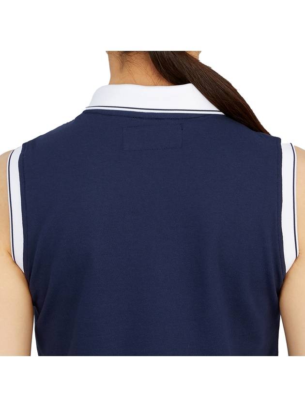 Golf Wear Sleeveless T-Shirt HHW 2A AP53 NAVY - HORN GARMENT - BALAAN 7