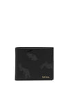 Rabbit Print Fold Leather Half Wallet Black - PAUL SMITH - BALAAN 1