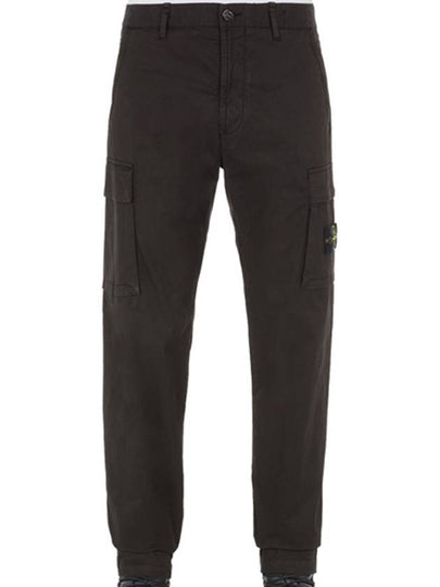 Logo Patch Cargo Cotton Straight Pants Black - STONE ISLAND - BALAAN 2