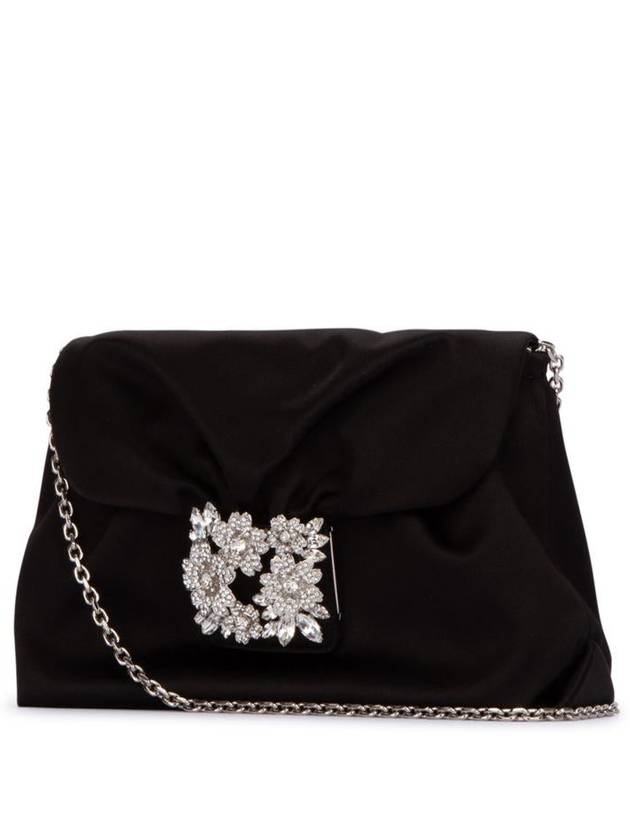 Efflorescence Satin Mini Clutch Shoulder Bag Black - ROGER VIVIER - BALAAN 3