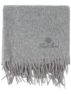 Grande Unita Logo Fringe Muffler Flannel Melange - LORO PIANA - BALAAN 3