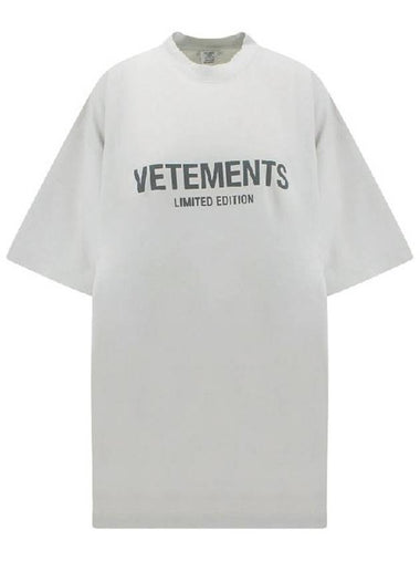 Logo Cotton Short Sleeve T-Shirt White - VETEMENTS - BALAAN 1