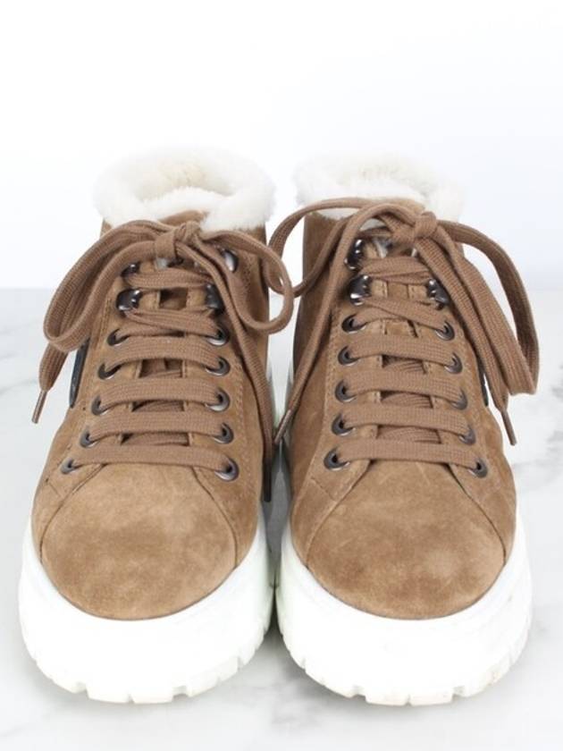 Triangle logo suede boot sneakers 36 5 235 - PRADA - BALAAN 2