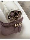 Top handle vanity bag square light purple champagne gold small chain cosmetic case cross AP1340 mini - CHANEL - BALAAN 3