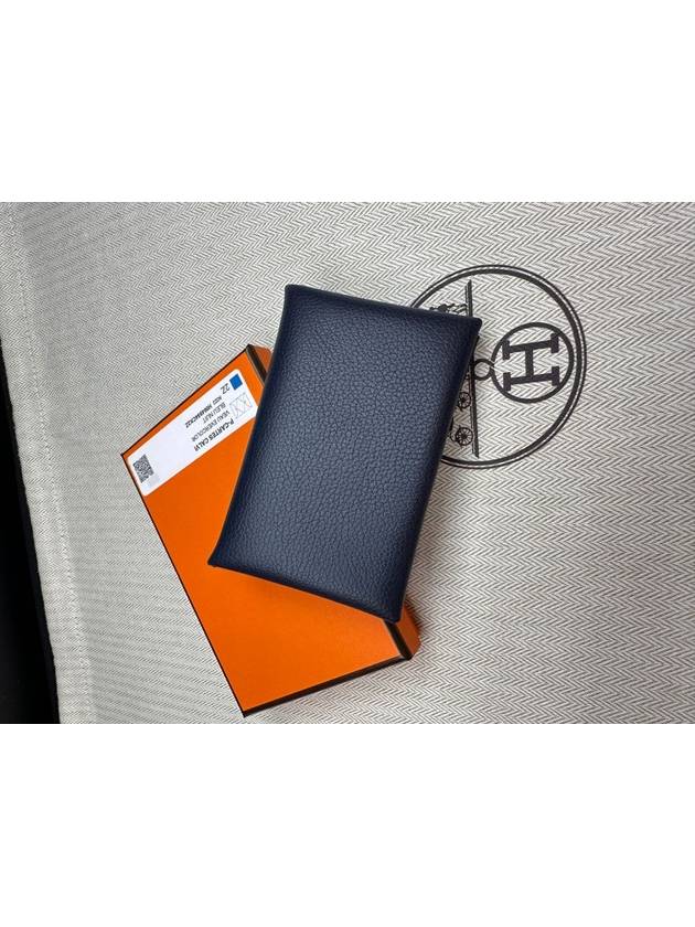 Calvi Card Wallet Evercolor Blue Nuit H044164CK2Z - HERMES - BALAAN 1