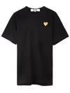 Small Gold Heart Wappen Short Sleeve T-Shirt Black P1 T216 1 - COMME DES GARCONS - BALAAN 2