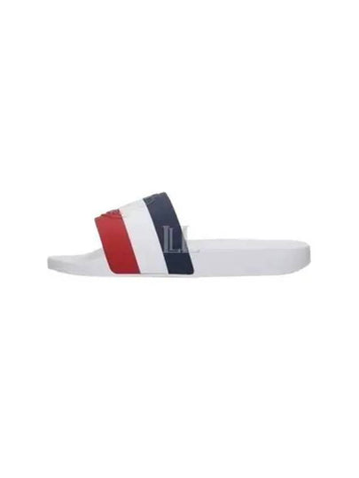 Basil Logo Striped Slippers White - MONCLER - BALAAN 2