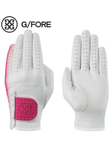 Plus Glove White Pink Point Left Hand Golf Glove G4LS22G59 S - G/FORE - BALAAN 1