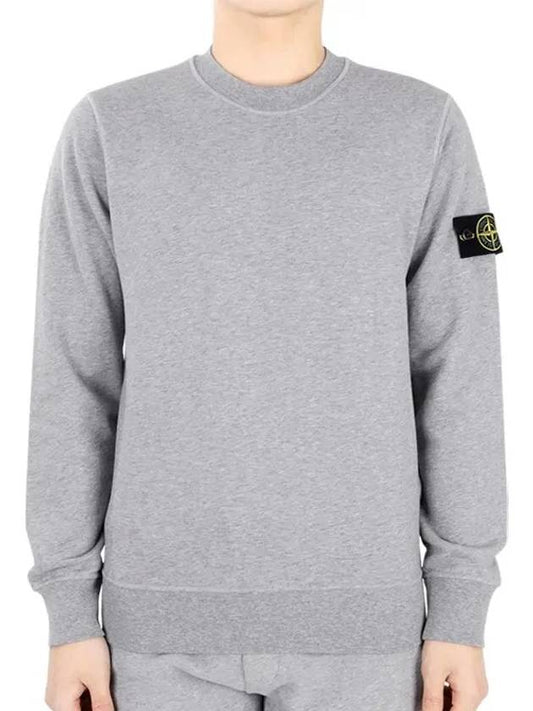 Stone Men s Waffen Patch Basic Round Sweatshirt Gray 811563051 V0M64 - STONE ISLAND - BALAAN 1