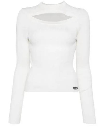 Ribbed Viscose Shirt Knit Top White - MSGM - BALAAN 2