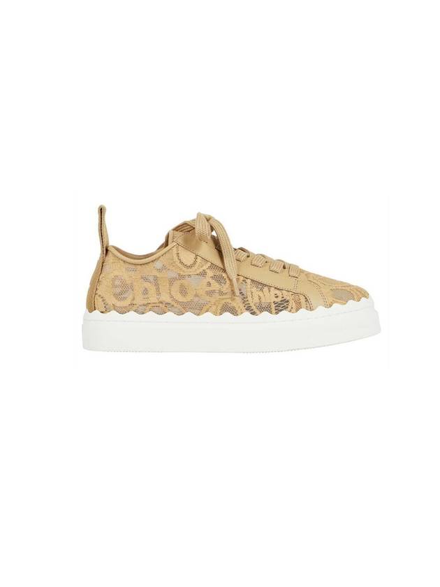 Lauren Lace Low Top Sneakers Beige - CHLOE - BALAAN 1