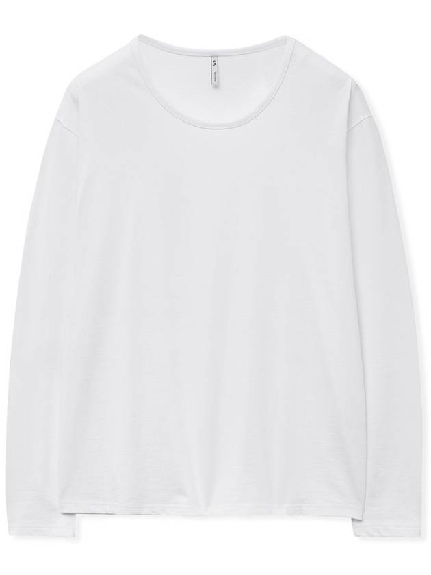 Semi over Silket Cotton U neck Long Sleeve WHITE - WEST GRAND BOULEVARD - BALAAN 1