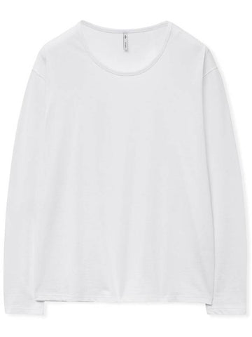 Semi over Silket Cotton U neck Long Sleeve WHITE - WEST GRAND BOULEVARD - BALAAN 1