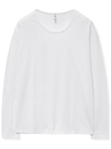 Semi over Silket Cotton U neck Long Sleeve WHITE - WEST GRAND BOULEVARD - BALAAN 1