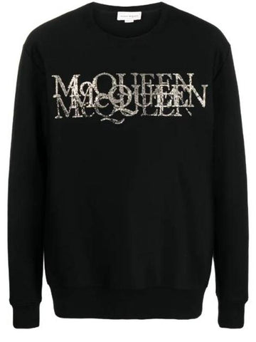 Logo Embellished Sweatshirt Black - ALEXANDER MCQUEEN - BALAAN 1