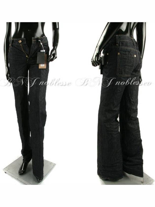Women's Cotton Bootcut Jeans Black - DSQUARED2 - BALAAN.