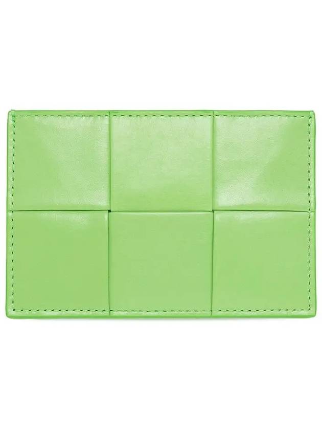 Maxi Intrecciato Leather Card Wallet Light Green - BOTTEGA VENETA - BALAAN 3