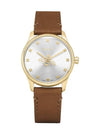 G Timeless Bee Brown Leather Watch Gold YA1265022 - GUCCI - BALAAN 2