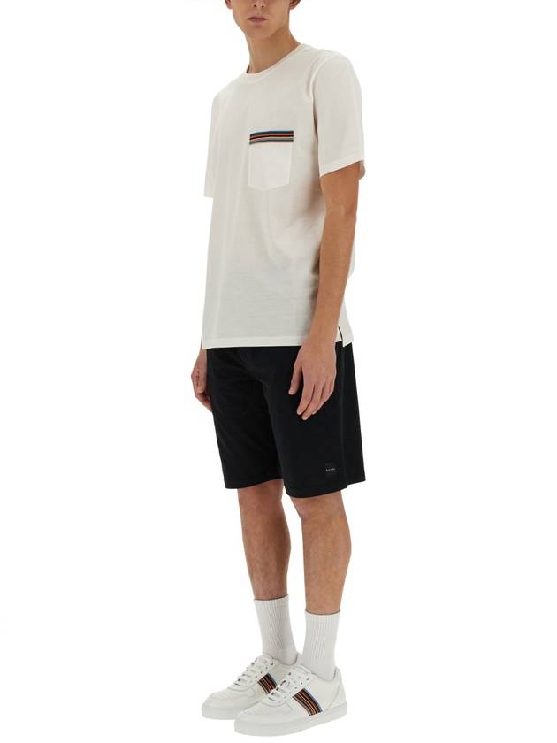 Signature Striped Pocket Short Sleeve T-Shirt White - PAUL SMITH - BALAAN 5