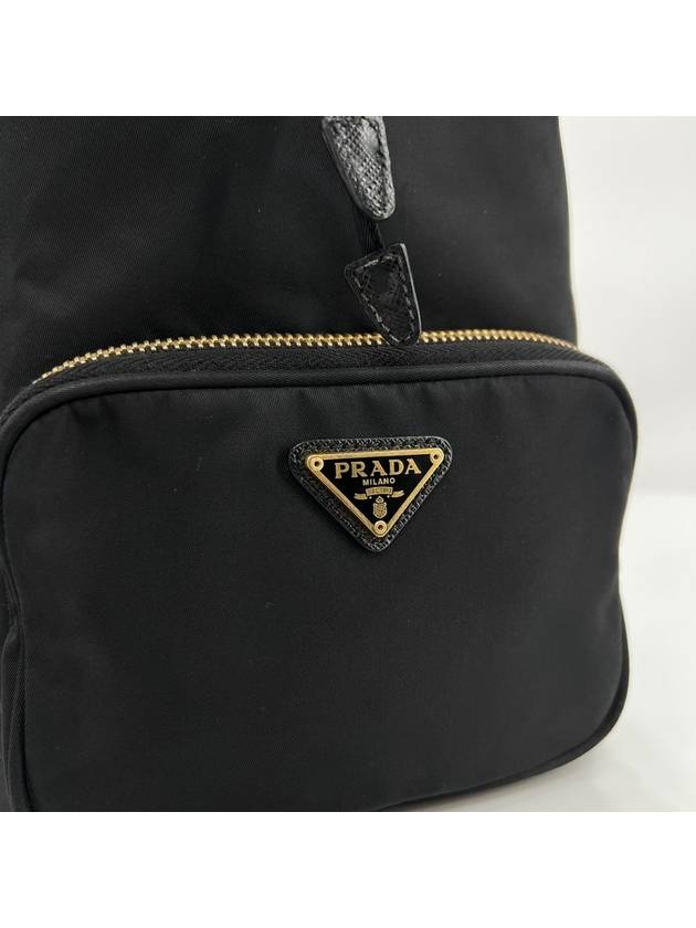 Triangle logo nylon tesuto bucket bag black - PRADA - BALAAN 4