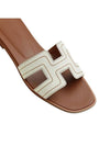 Oran H Cut Out Slippers Blanc - HERMES - BALAAN 5