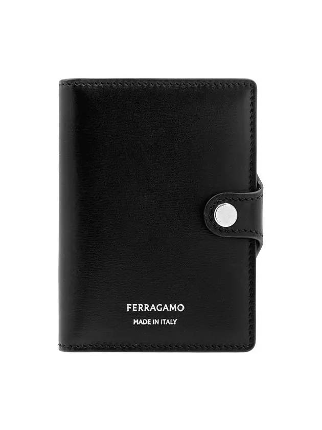 Logo Bicolor Neck Strap Card Wallet Black - SALVATORE FERRAGAMO - BALAAN 3