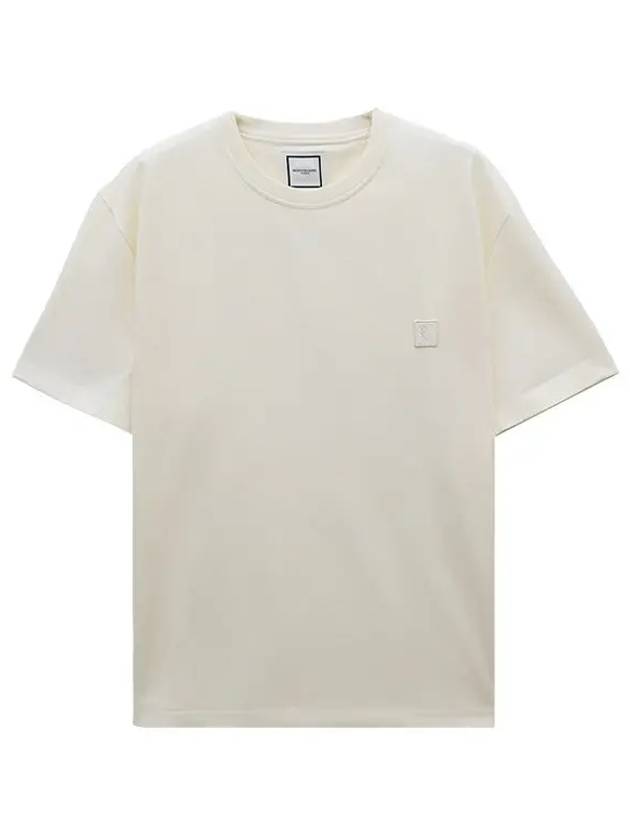 Flower Back Logo Short Sleeve T-Shirt Ivory - WOOYOUNGMI - BALAAN 6