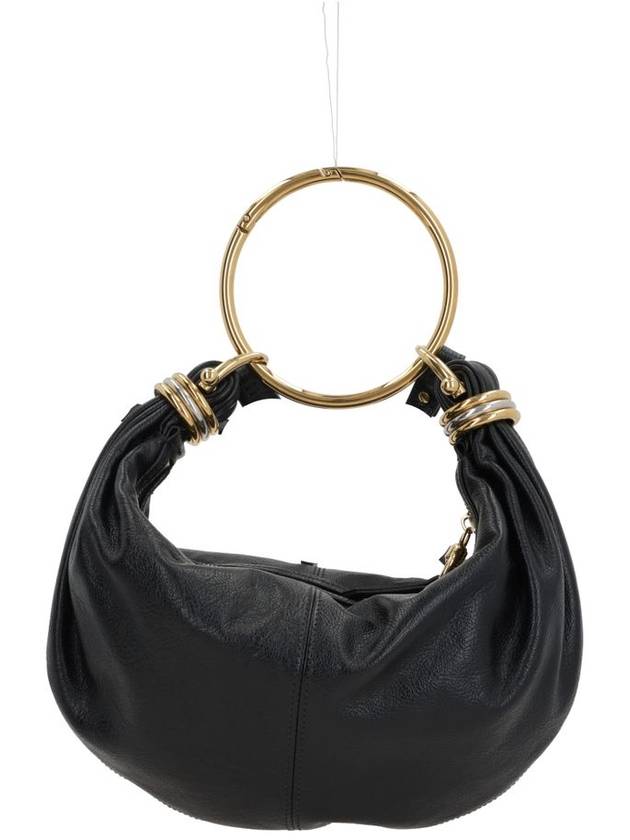 Small Bracelet Hobo Grain Leather Tote Bag Black - CHLOE - BALAAN 4