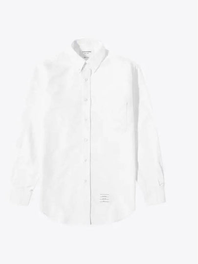 Oxford Grosgrain Placket Cotton Long Sleeve Shirt White - THOM BROWNE - BALAAN 2