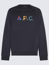 Shaun Tartan Check Logo Sweatshirt Navy - A.P.C. - BALAAN 2