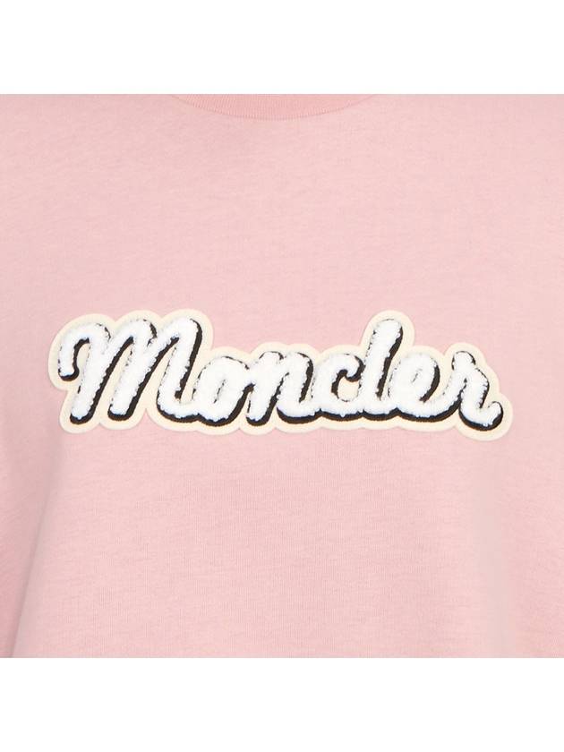 Women's Logo Cotton Sweatshirt Pink - MONCLER - BALAAN 9