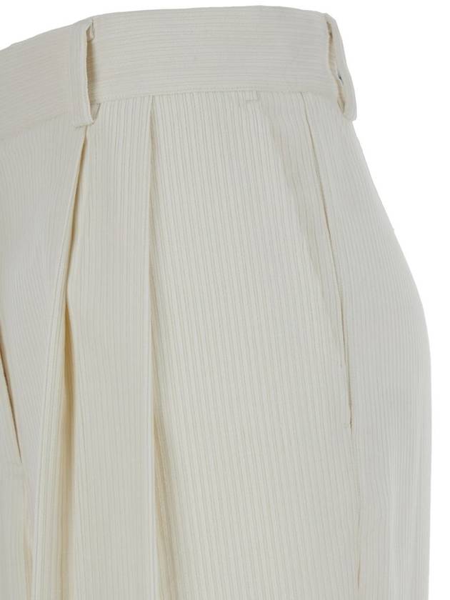 White High-Waist Pants With Pences In Cotton Blend Woman - TOTEME - BALAAN 3