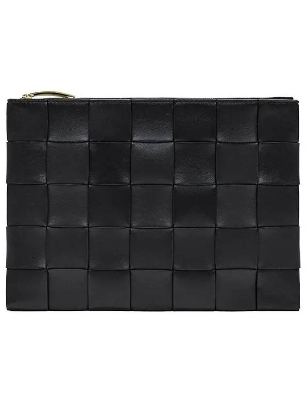 Cassette Intrecciato Medium Clutch Bag Black - BOTTEGA VENETA - BALAAN 2