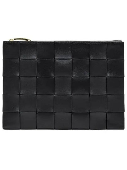 Cassette Intrecciato Medium Clutch Bag Black - BOTTEGA VENETA - BALAAN 2