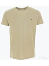 Crew Neck Pima Cotton Jersey Short Sleeve T-Shirt Dark Beige - LACOSTE - BALAAN 2